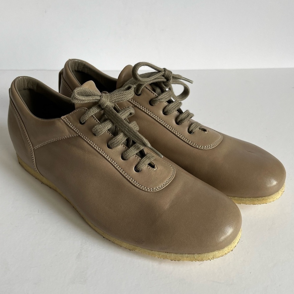 Fausto Santini Tan Leather Oxford Sneakers Size 9 - Picture 2 of 11
